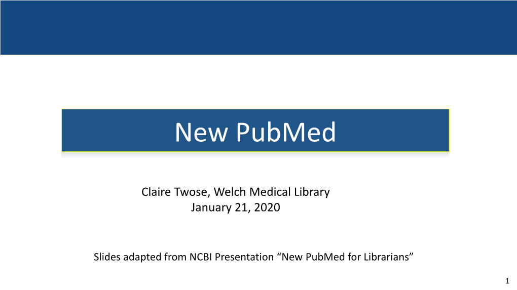 New Pubmed Interface