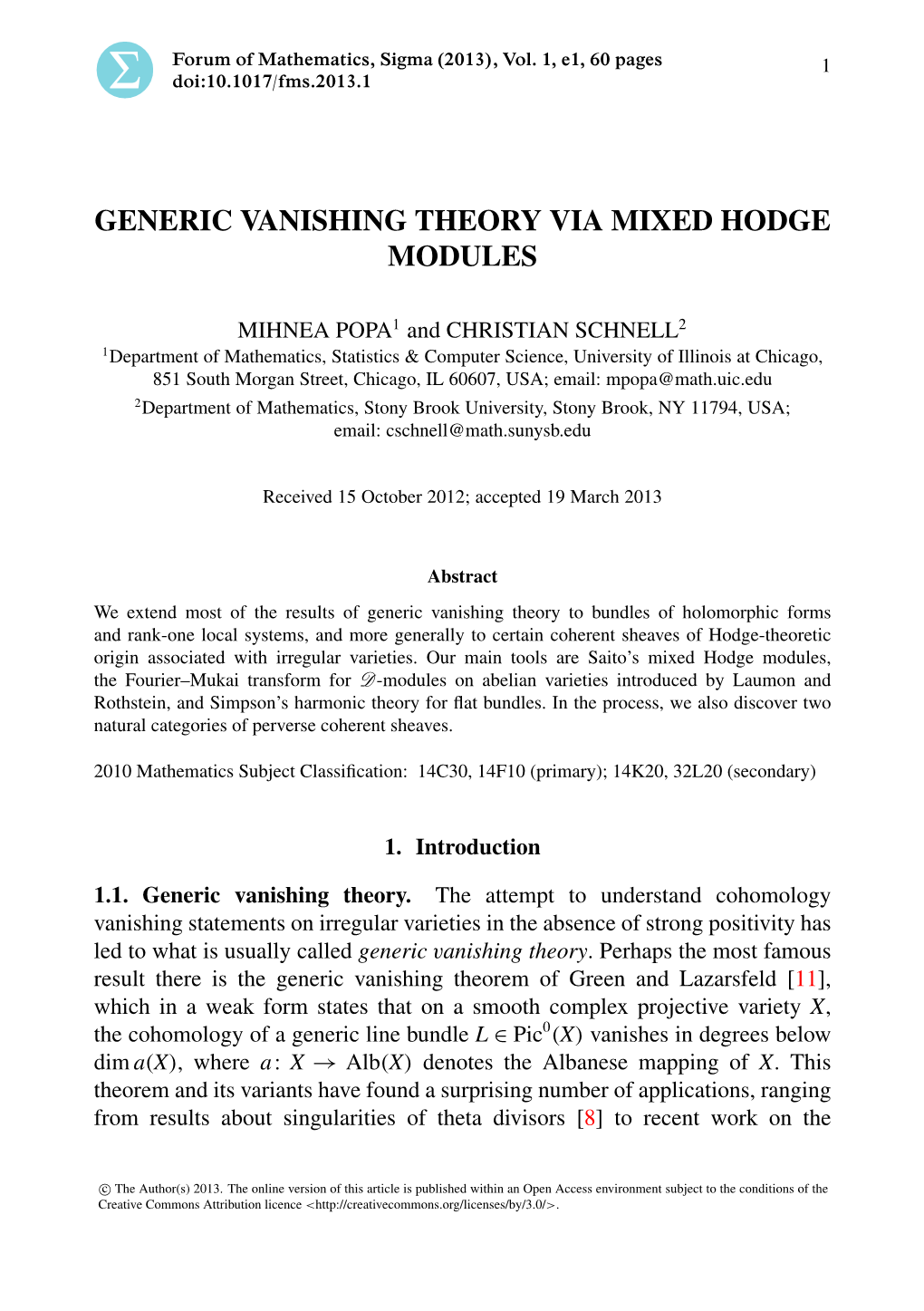 Generic Vanishing Theory Via Mixed Hodge Modules