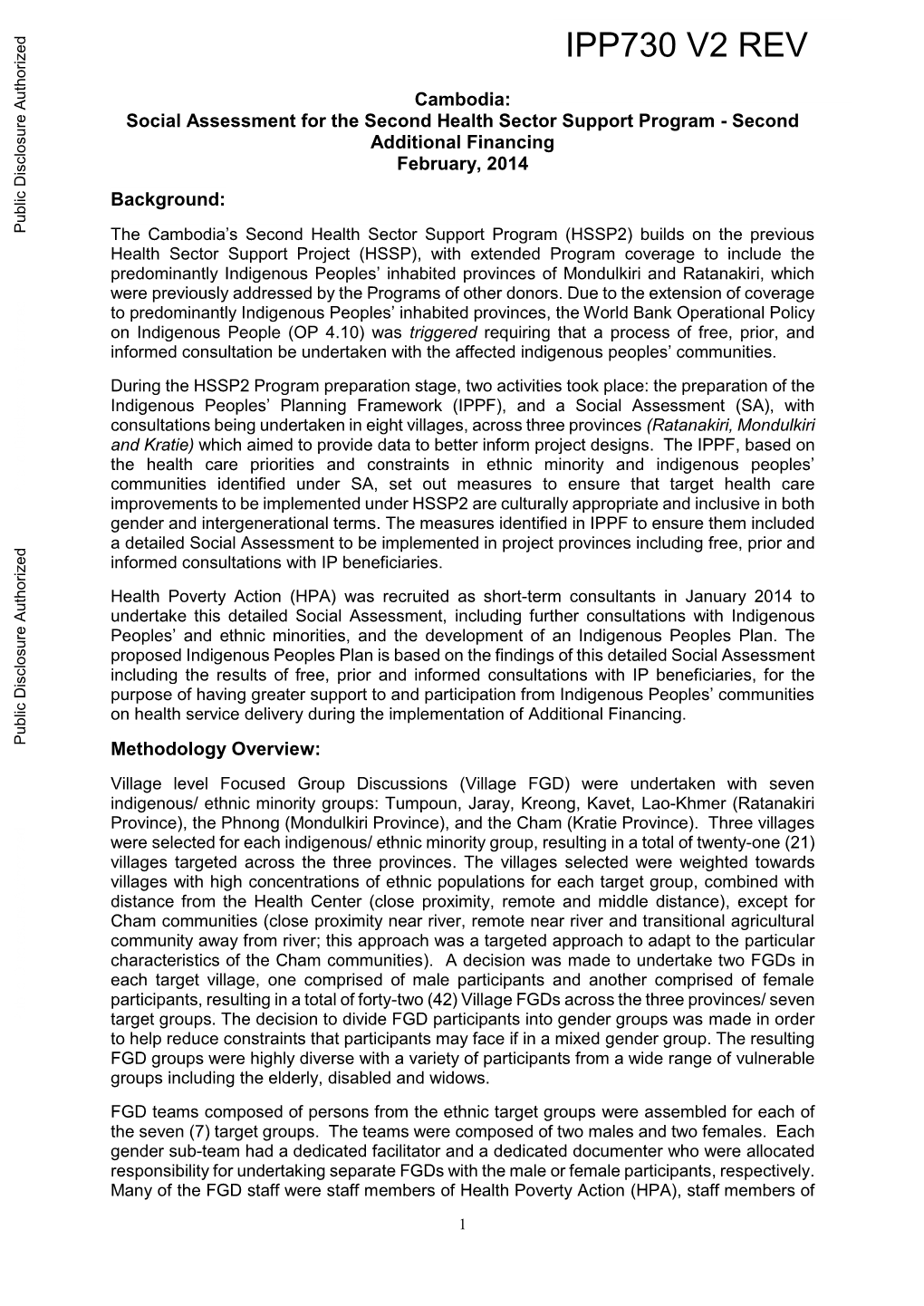 World Bank Document