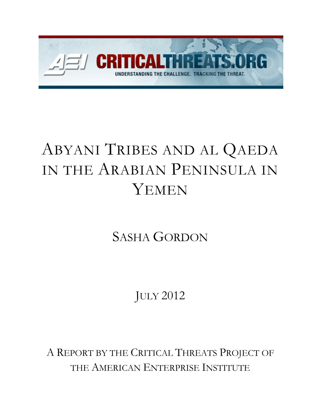 Abyani Tribes and Al Qaeda in the Arabian Peninsula in Yemen