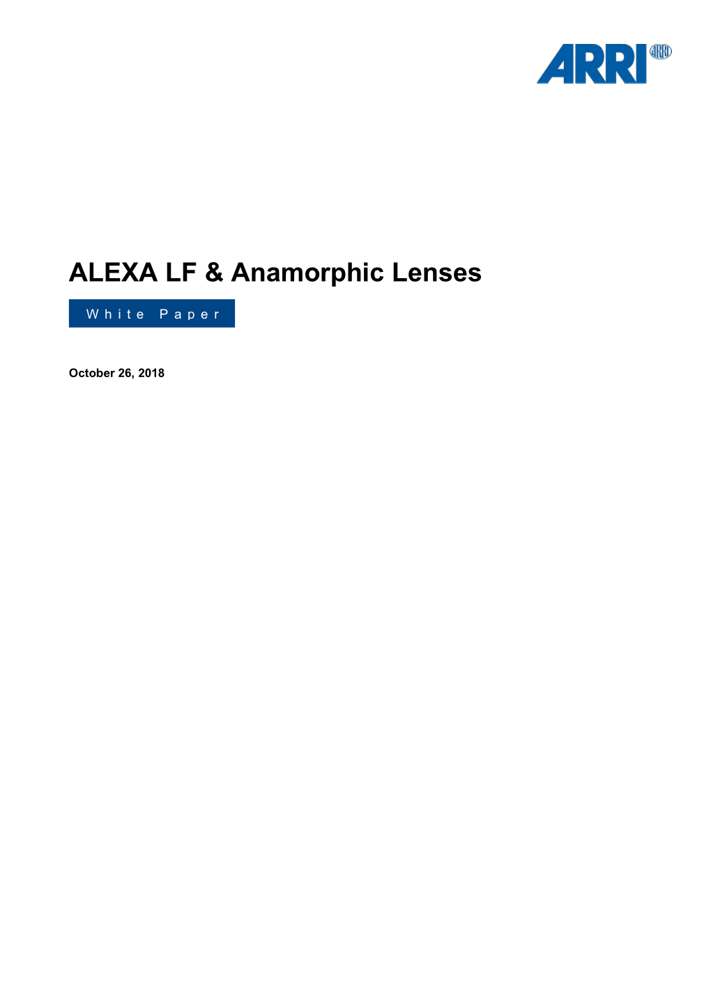 ALEXA LF & Anamorphic Lenses