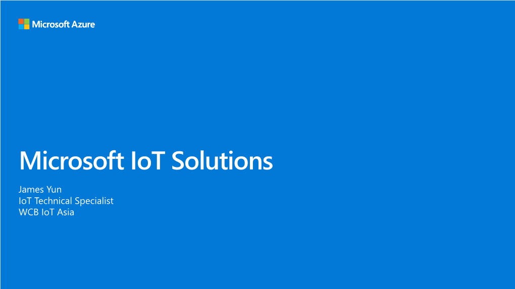 Microsoft Iot Solutions