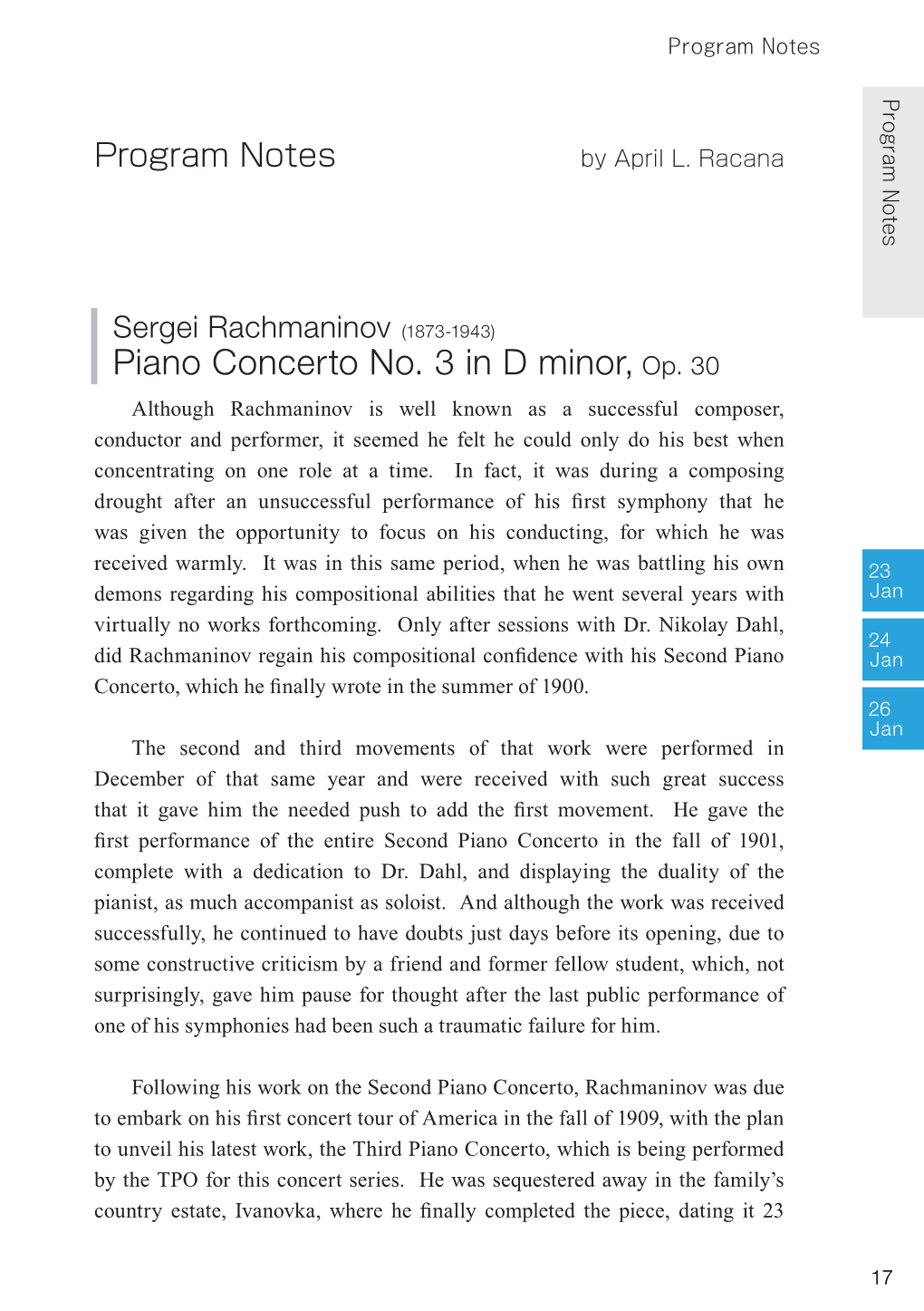 Piano Concerto No. 3 in D Minor, Op. 30