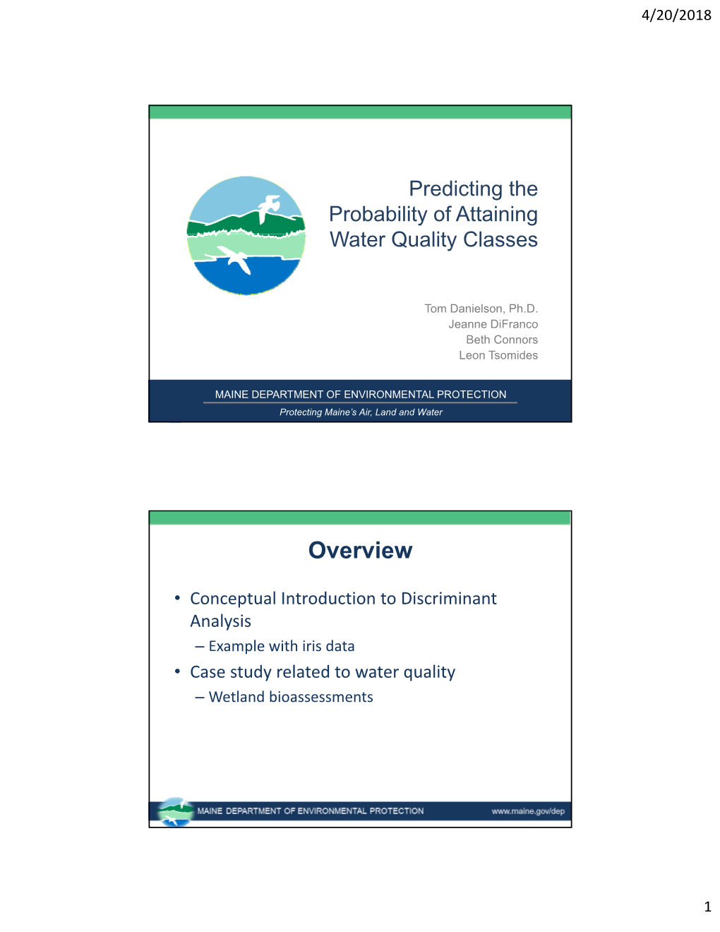 Predicting the Probability of Attaining Water Quality Classes