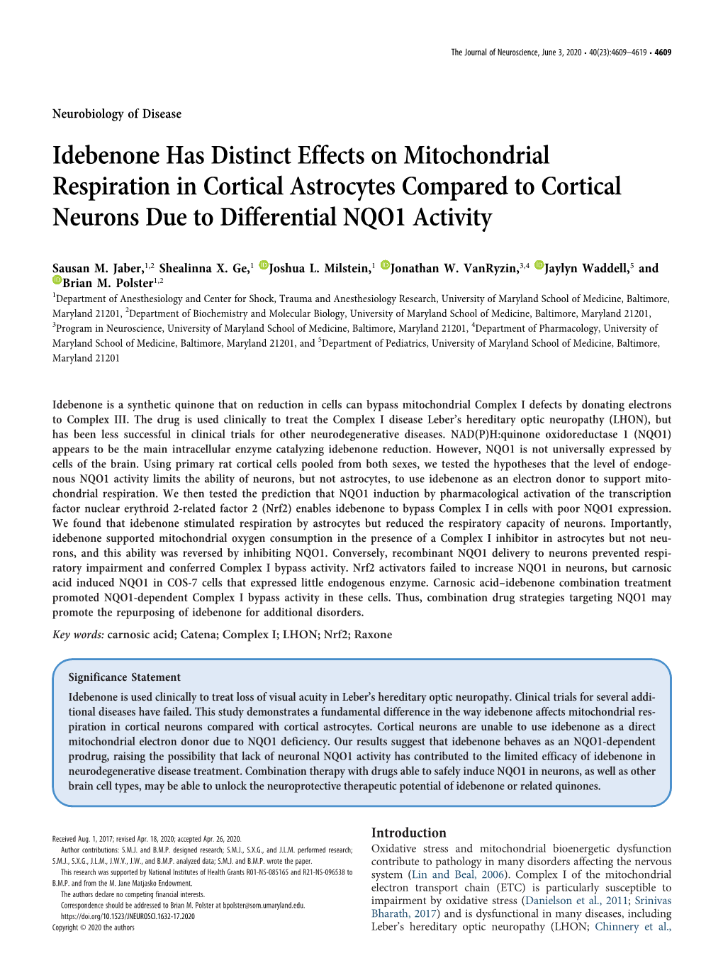 Idebenone Has Distinct Effects on Mitochondrial Respiration in Cortical Astrocytes Compared to Cortical Neurons Due to Differential NQO1 Activity