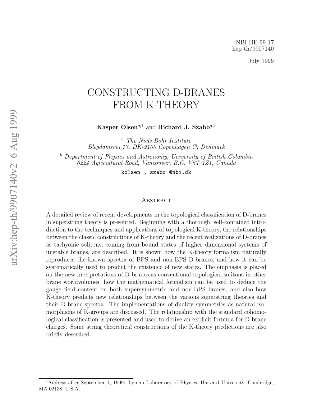 Constructing D-Branes from K-Theory