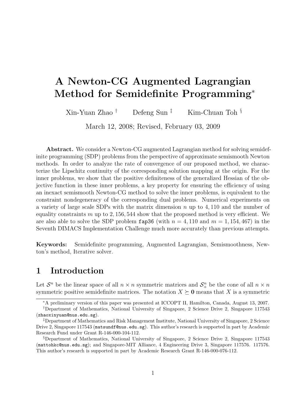 A Newton-CG Augmented Lagrangian Method for Semidefinite Programming
