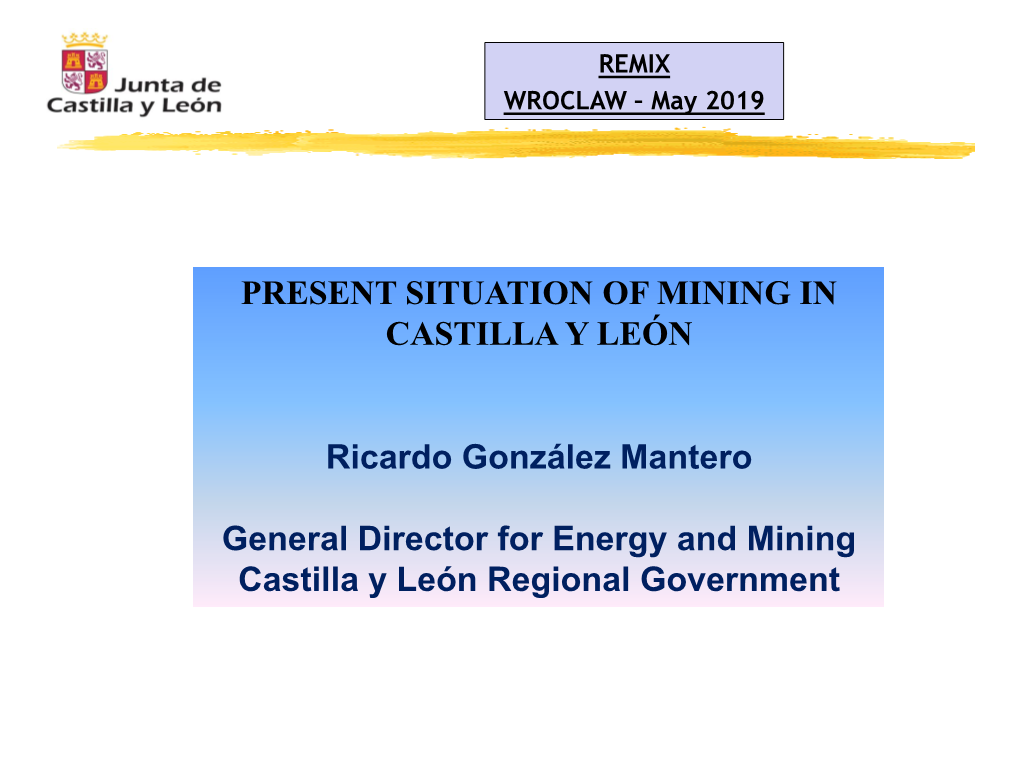 Present Situation of Mining in Castilla Y León