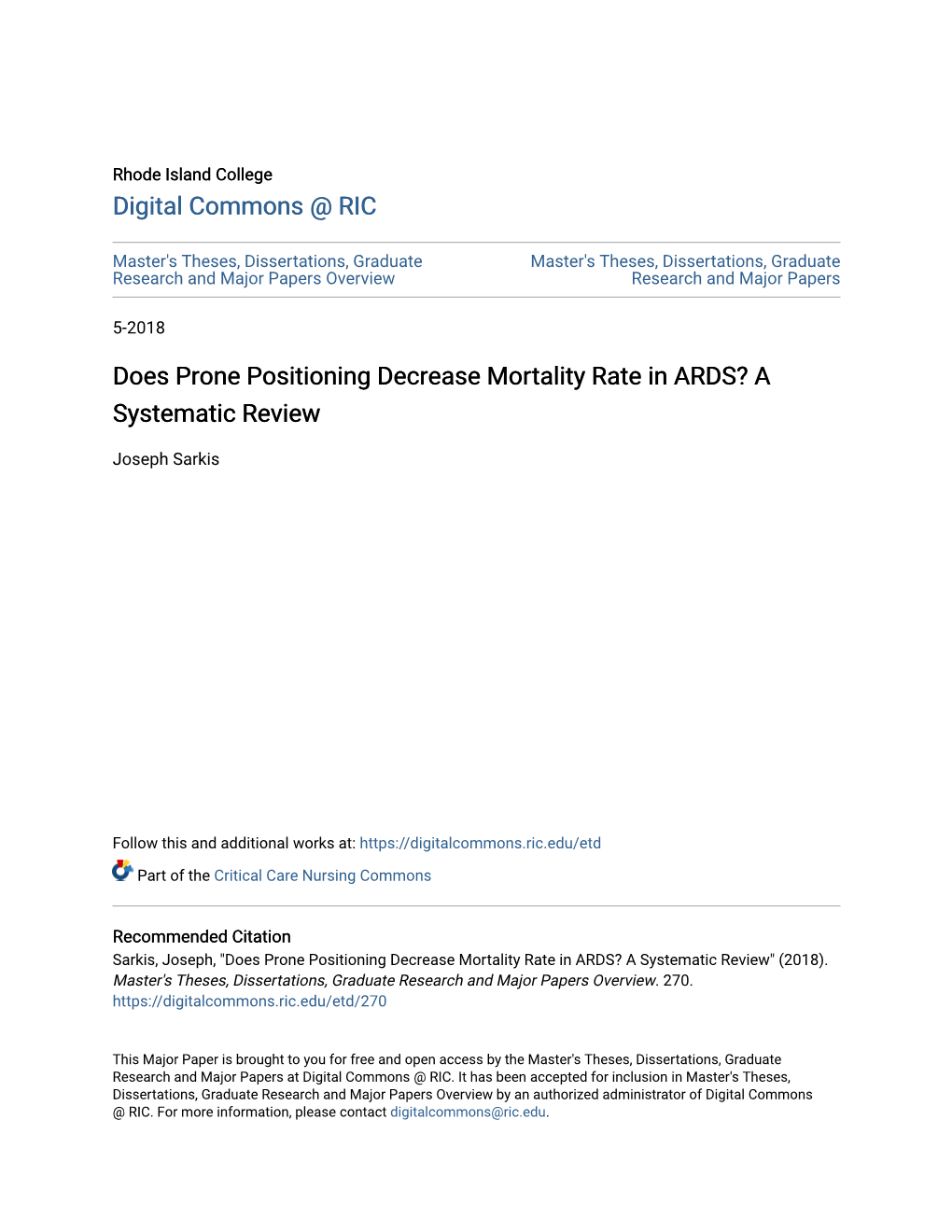 Does Prone Positioning Decrease Mortality Rate in ARDS? a Systematic Review