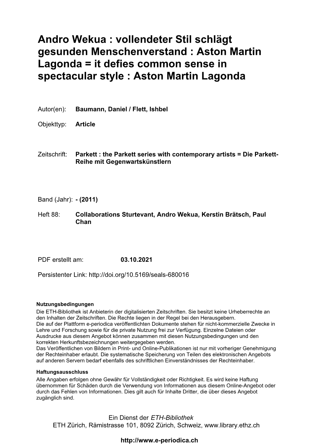 Andro Wekua : Vollendeter Stil Schlägt Gesunden Menschenverstand : Aston Martin Lagonda = It Defies Common Sense in Spectacular Style : Aston Martin Lagonda