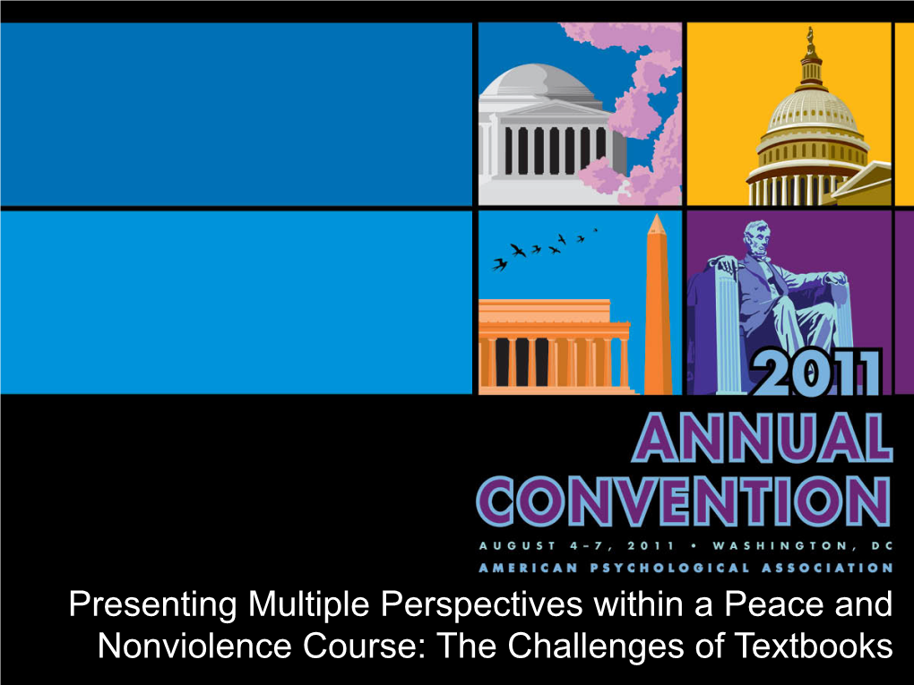 Multiple Perspectives Within a Peace and Nonviolence Course