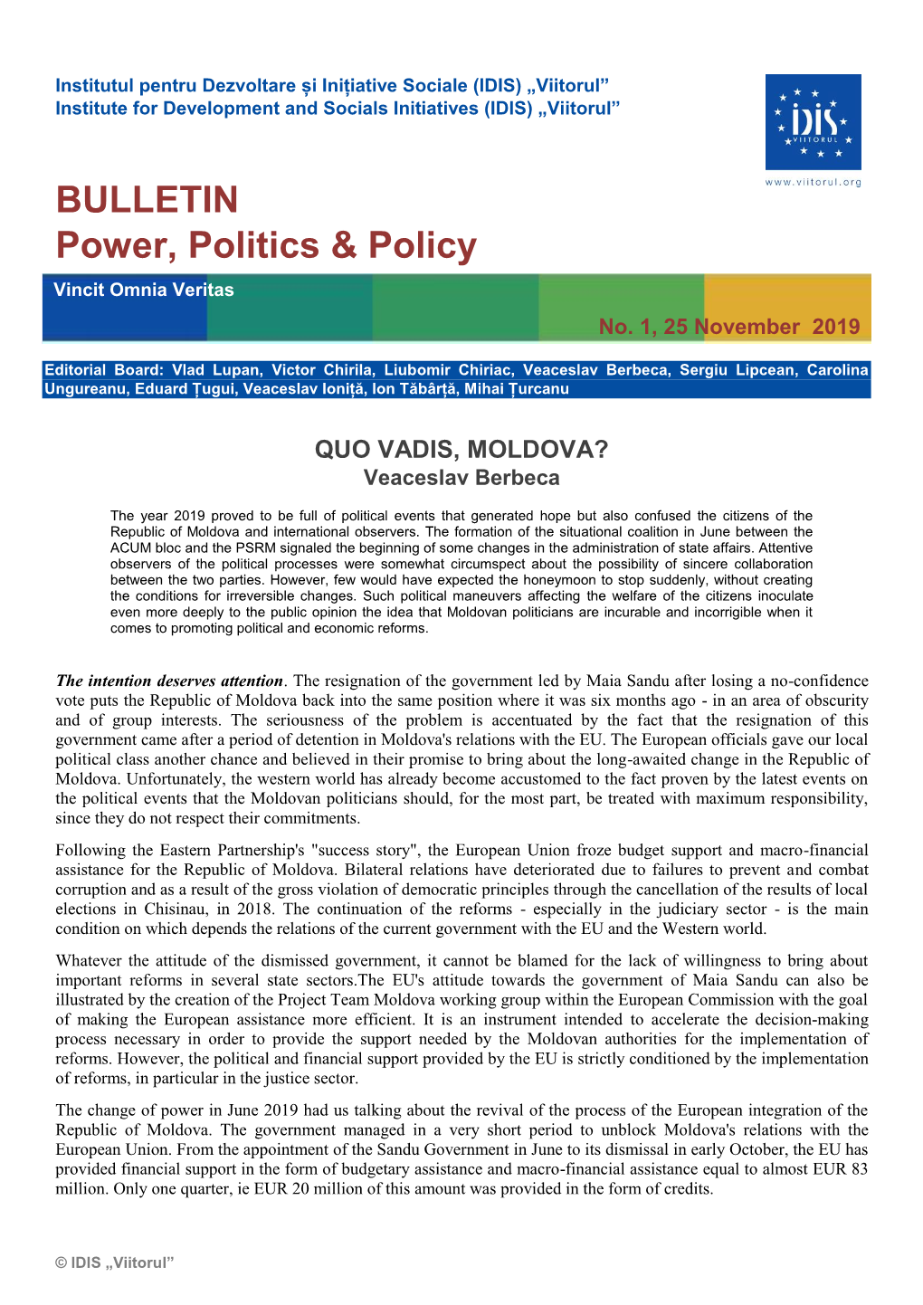 BULLETIN Power, Politics & Policy