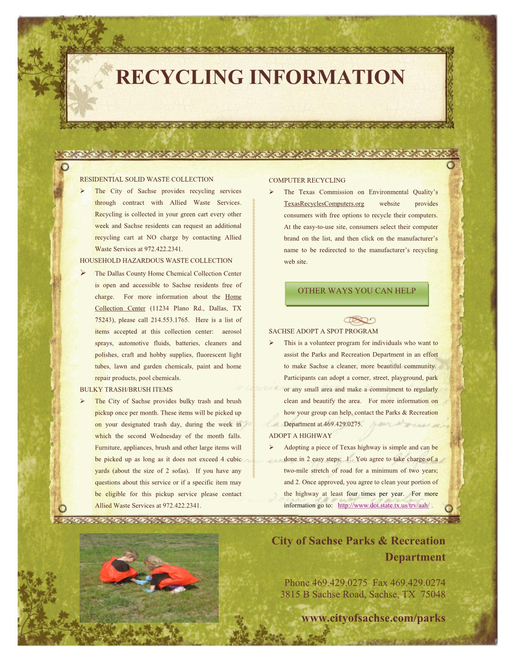 Recycling Information