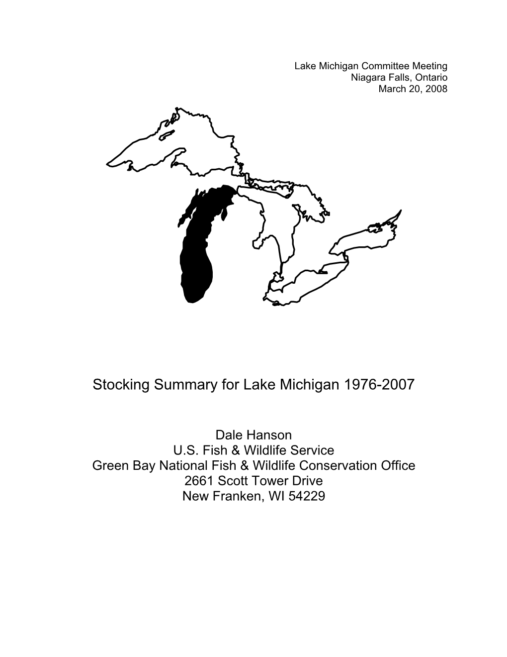 Lake Michigan Stocking Report 2007
