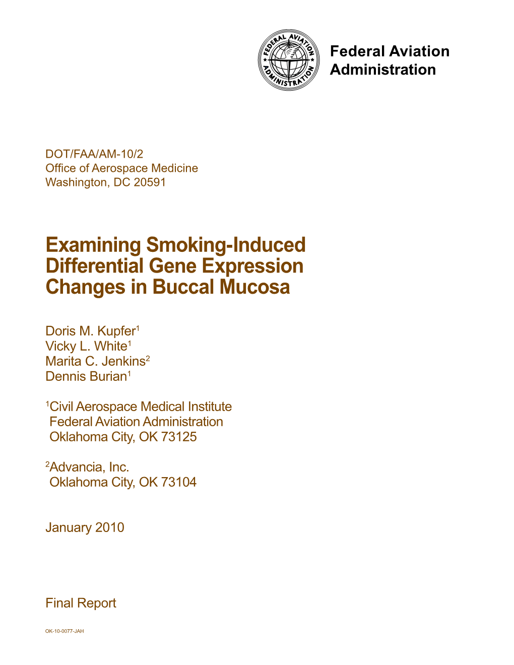 Examining Smoking-Induced Differential Gene Expression Changes in Buccal Mucosa