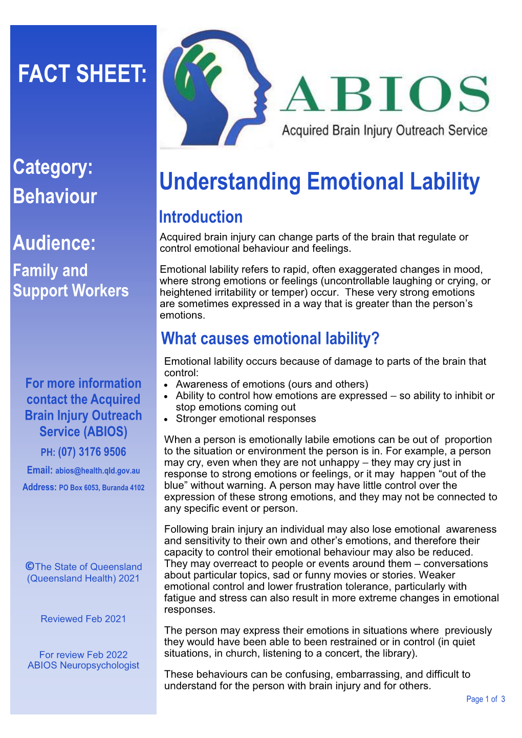 Understanding Emotional Lability