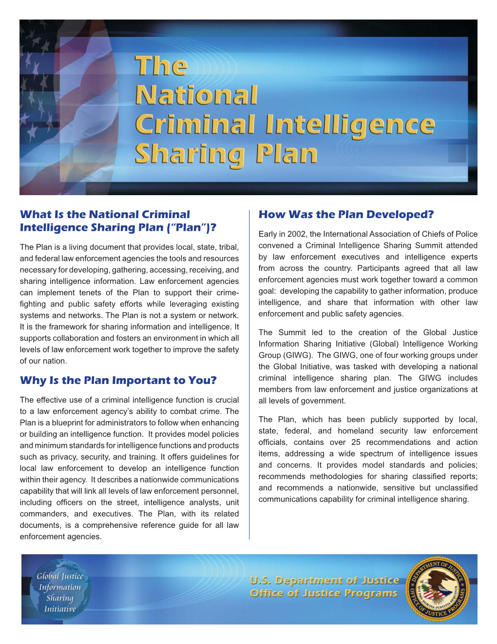 What Is the National Criminal Intelligence Sharing Plan