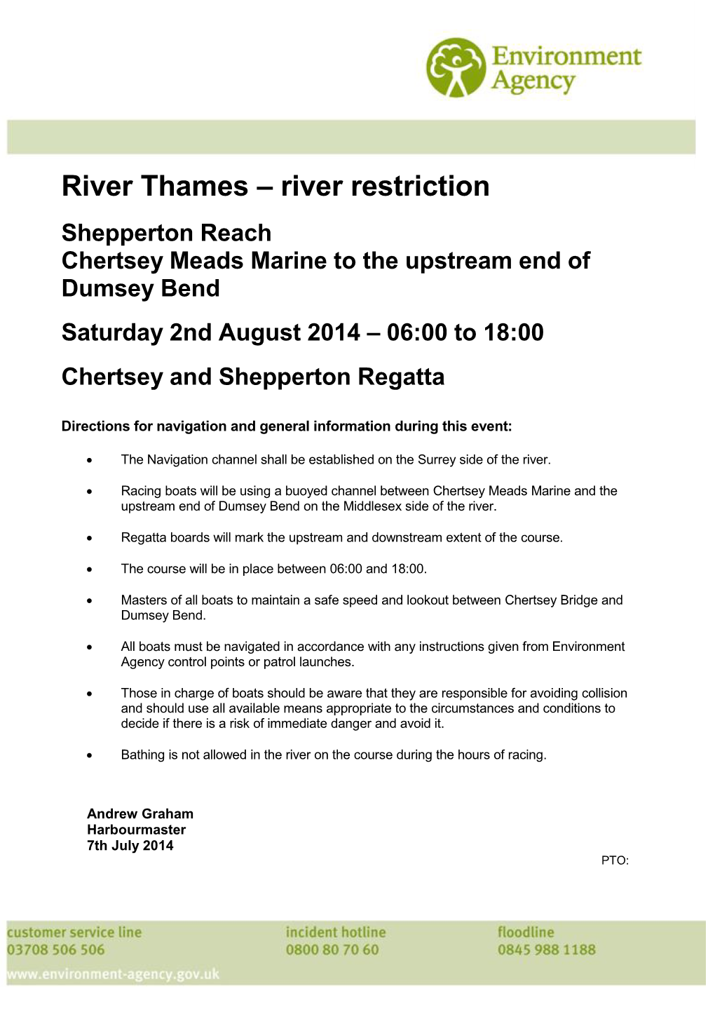 River Thames – River Restriction