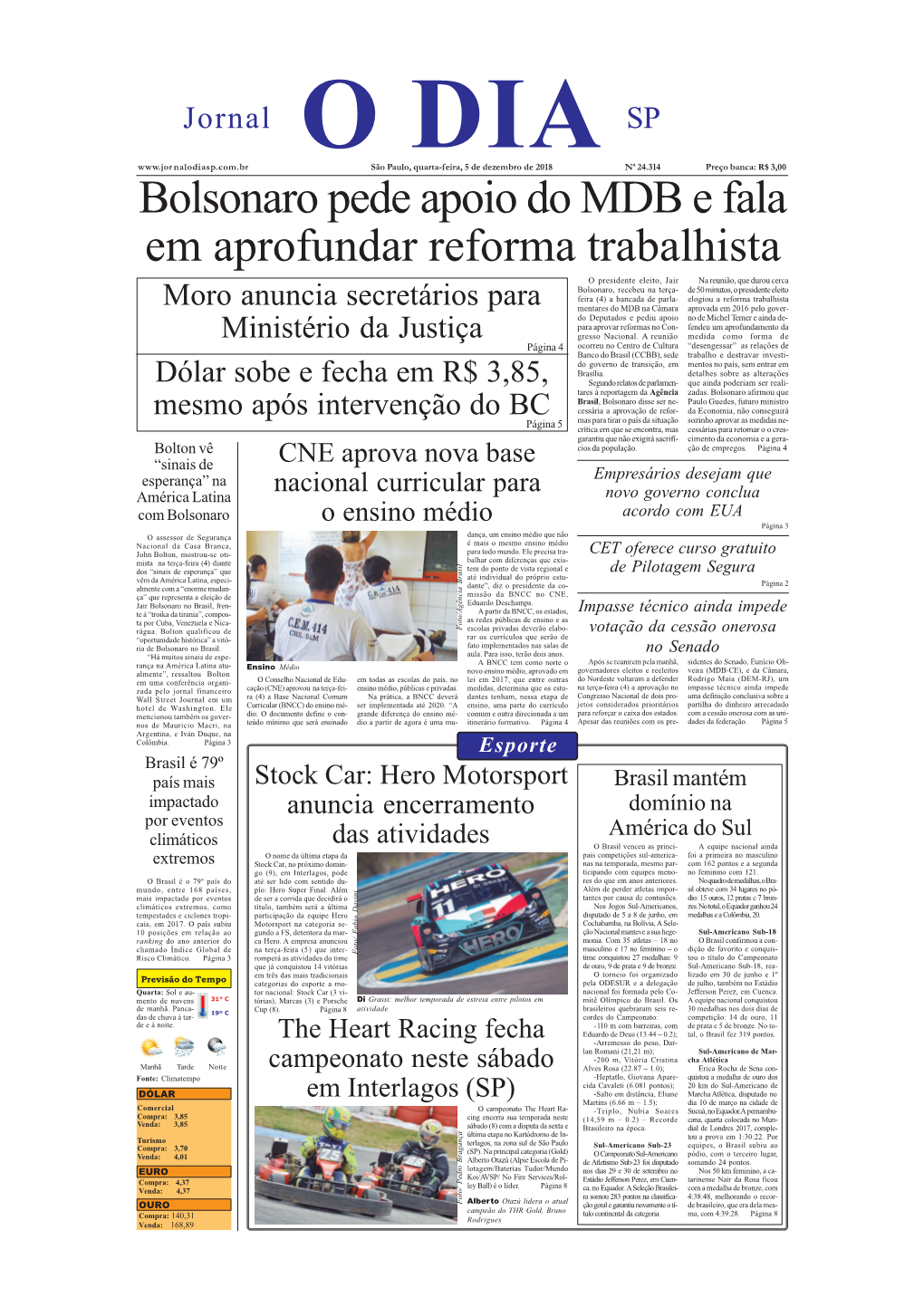 Bolsonaro Pede Apoio Do MDB E Fala Em Aprofundar Reforma