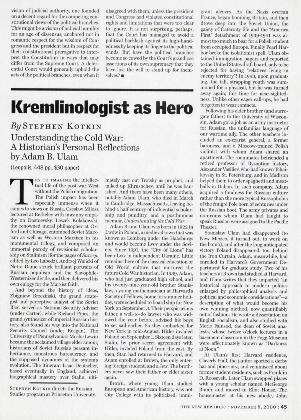 Kremlinologist As Hero