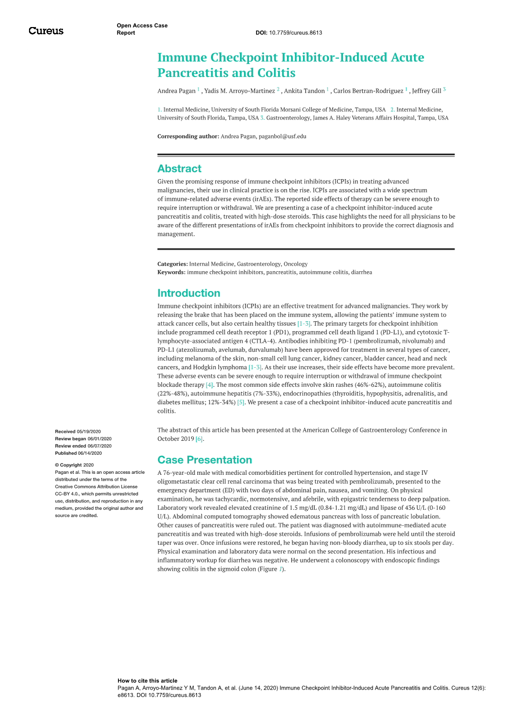 Immune Checkpoint Inhibitor-Induced Acute Pancreatitis and Colitis