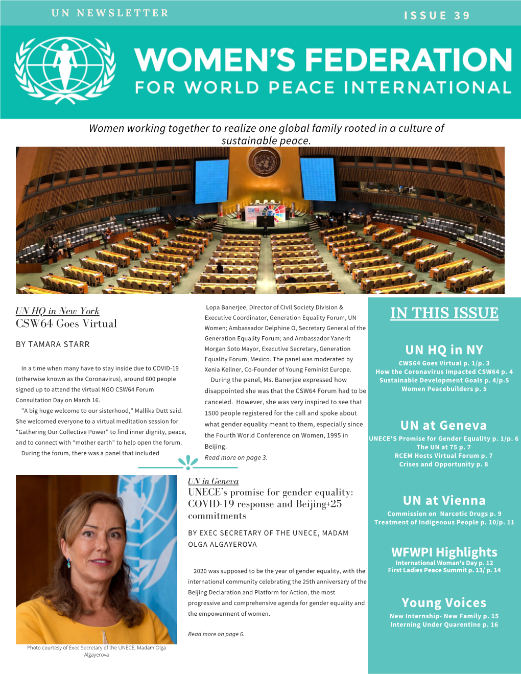 WFWPI UN Newsletter and Is and the Handbook Committee