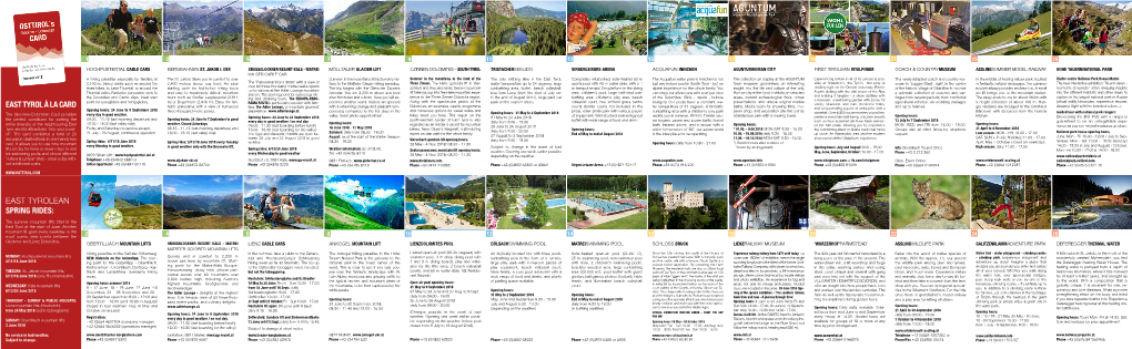 East Tyrolean Spring Rides: East Tyrol À La Card