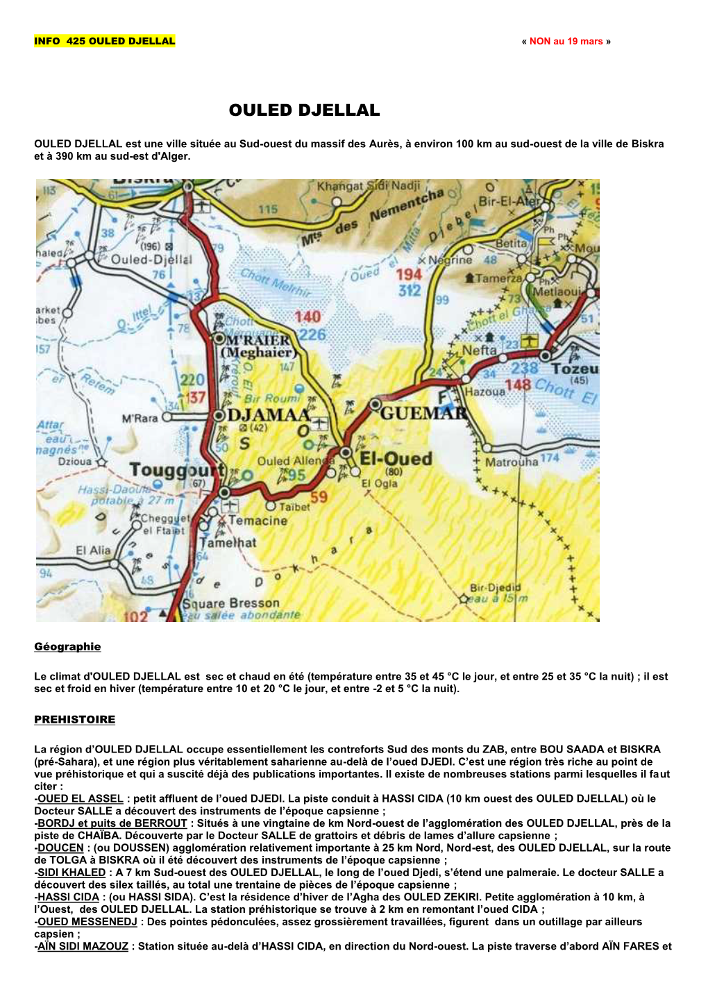 OULED DJELLAL « NON Au 19 Mars »