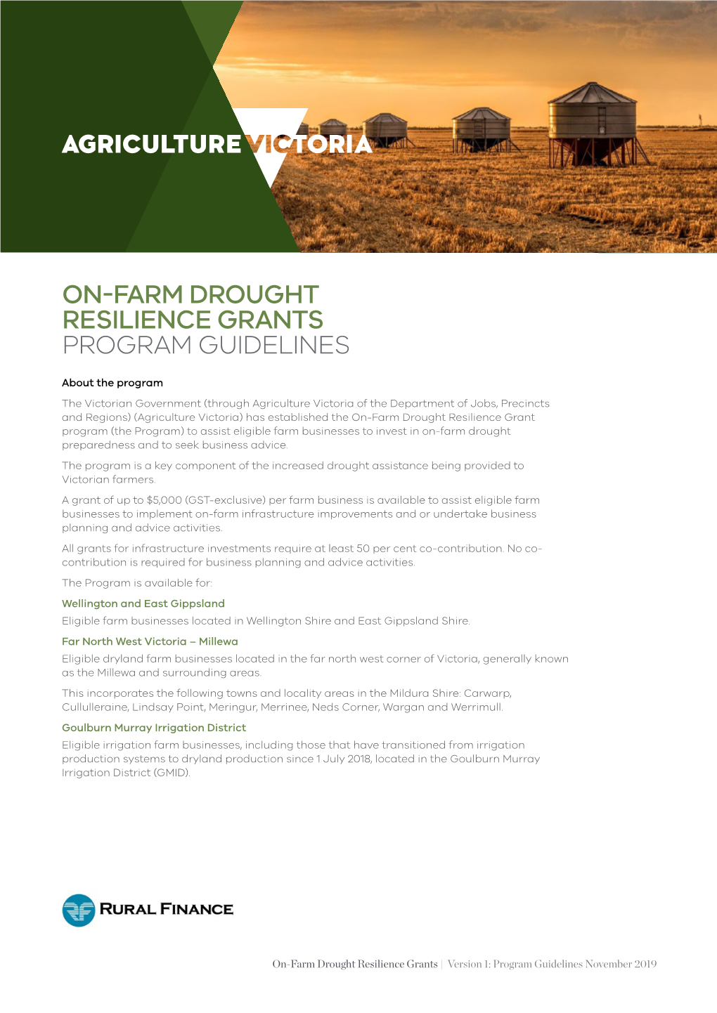 On-Farm Drought Resilience Grants Program Guidelines