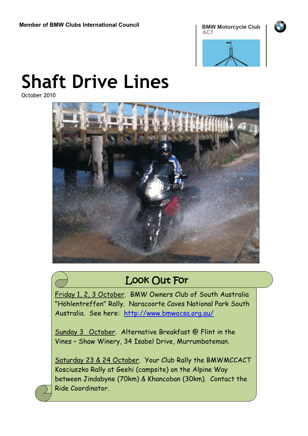 Shaft Drive Lines October 2010