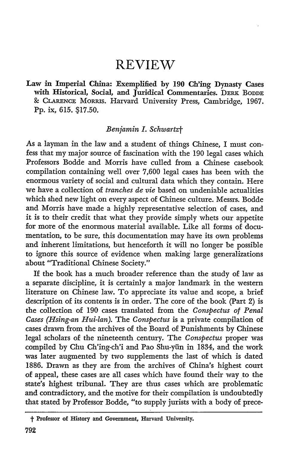 Review of Law in Imperial China