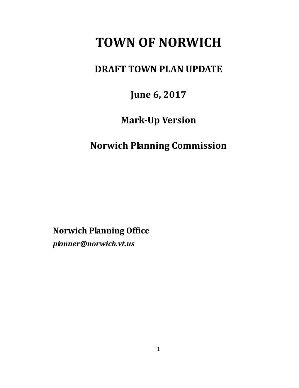Town of Norwich, Vermont, December 2000) As Guidelines for Future Transportation Facility Planning in the Village