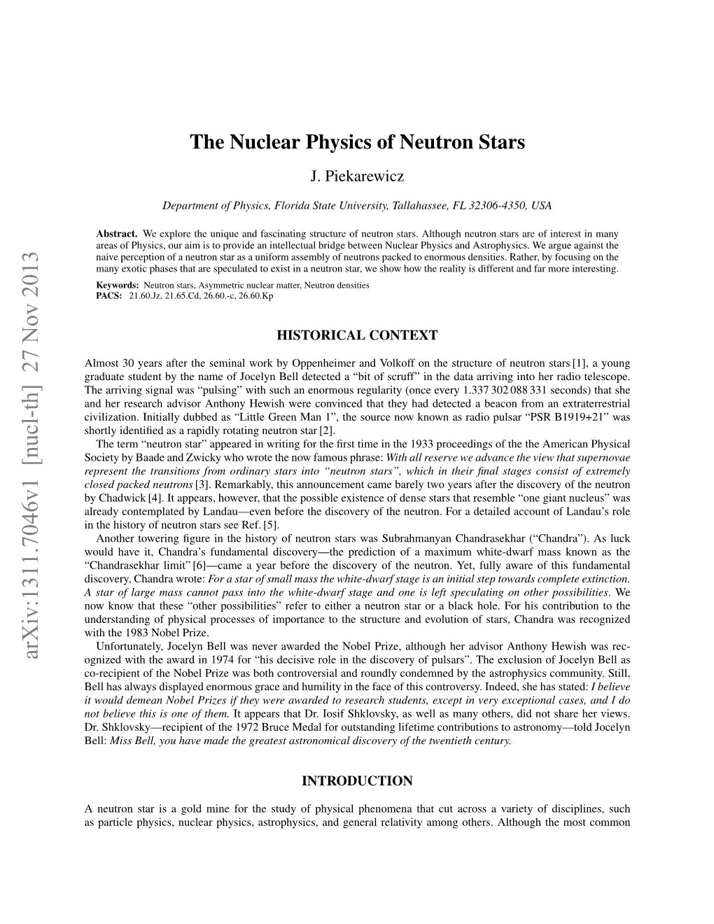 The Nuclear Physics of Neutron Stars J