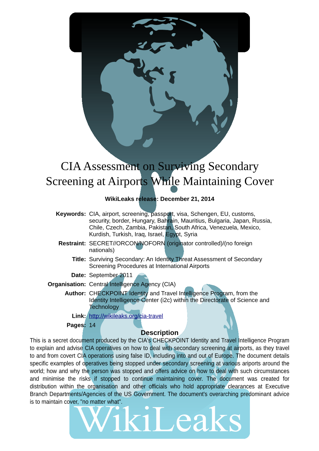 Surviving Secondary Screening at Airports While Maintaining Cover