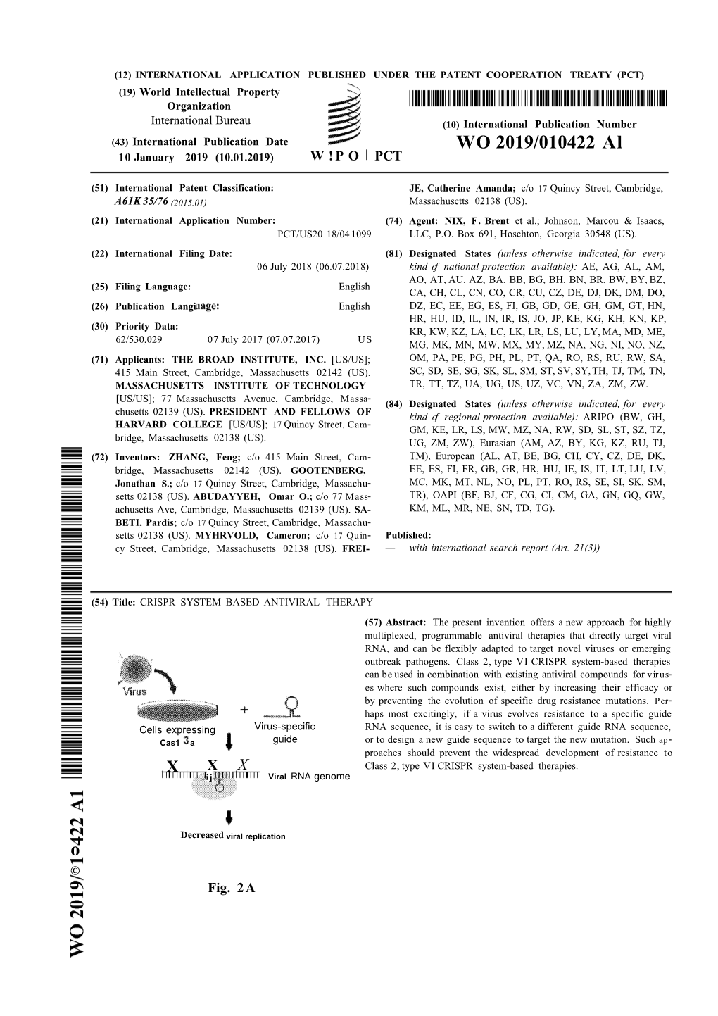 WO 2019/010422 Al O