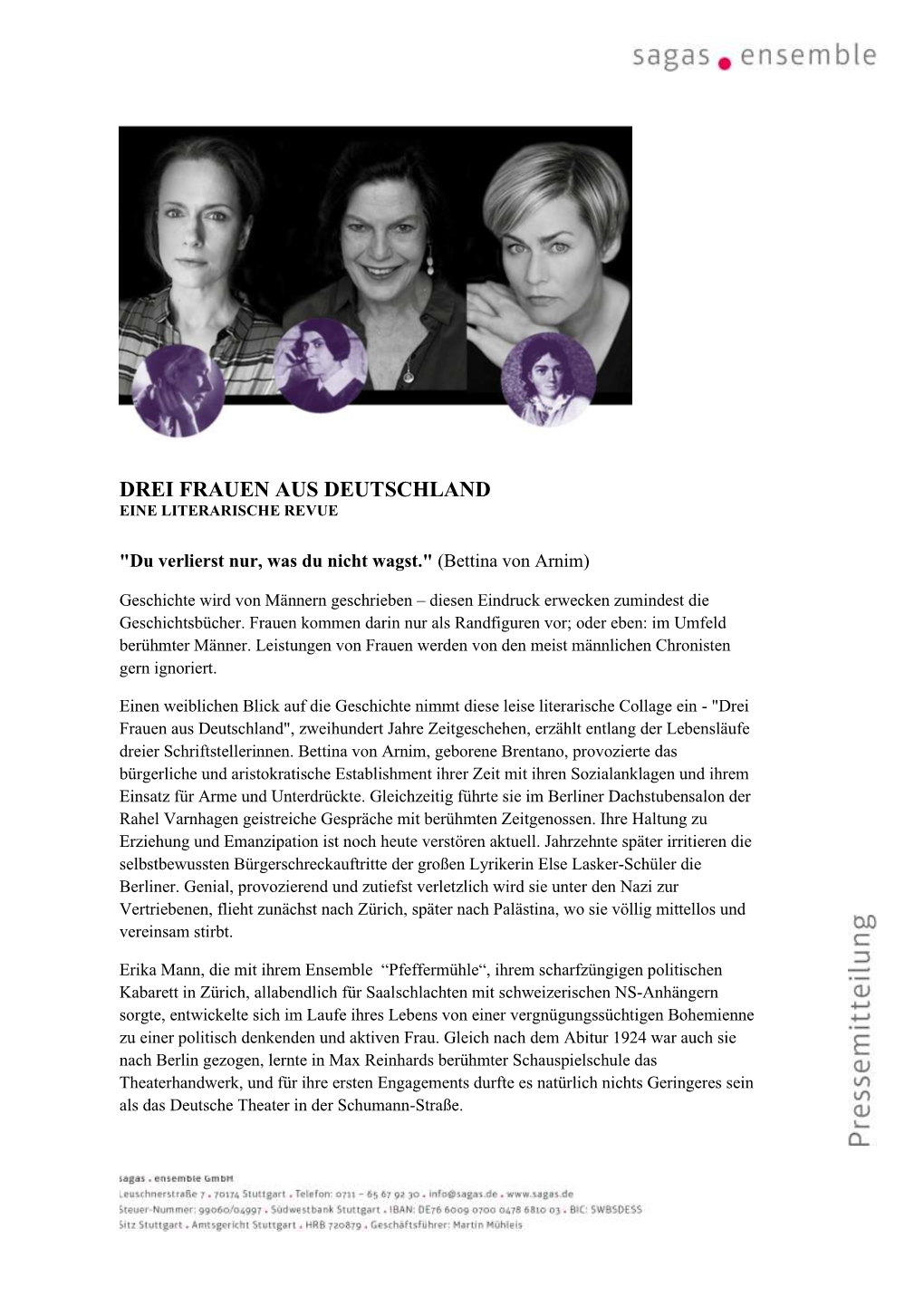 Drei Frauen Aus Deutschland Eine Literarische Revue