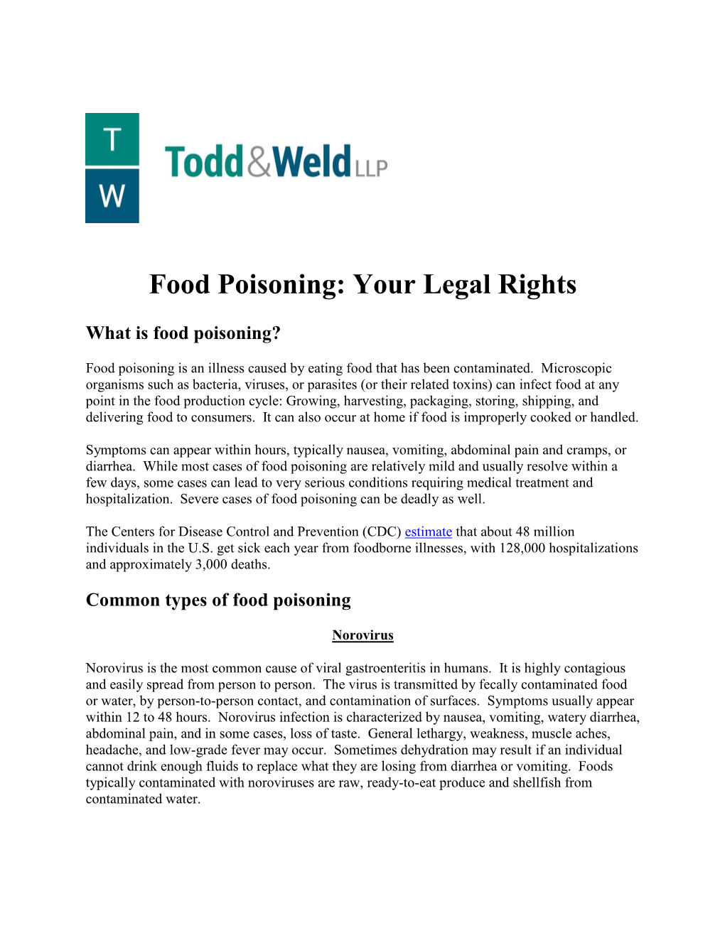 Food Poisoning: Your Legal Rights