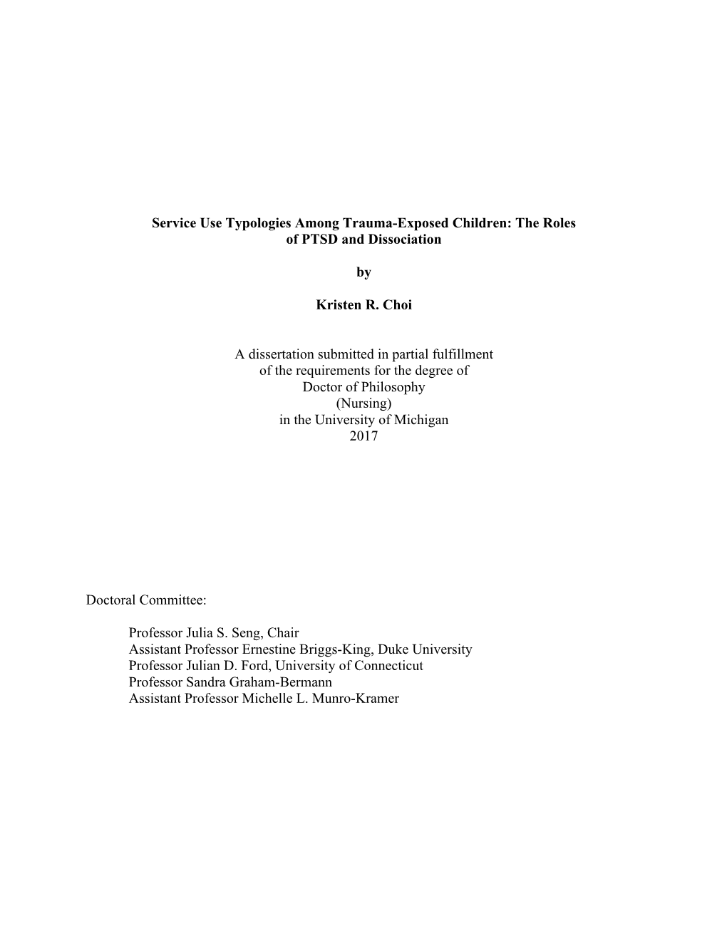 Service Use Typologies Among Trauma-Exposed Children: the Roles of PTSD and Dissociation