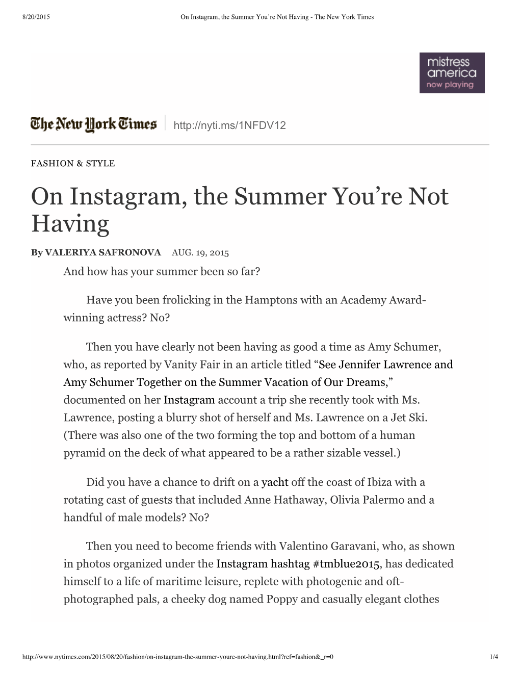 On Instagram, the Summer...Ng