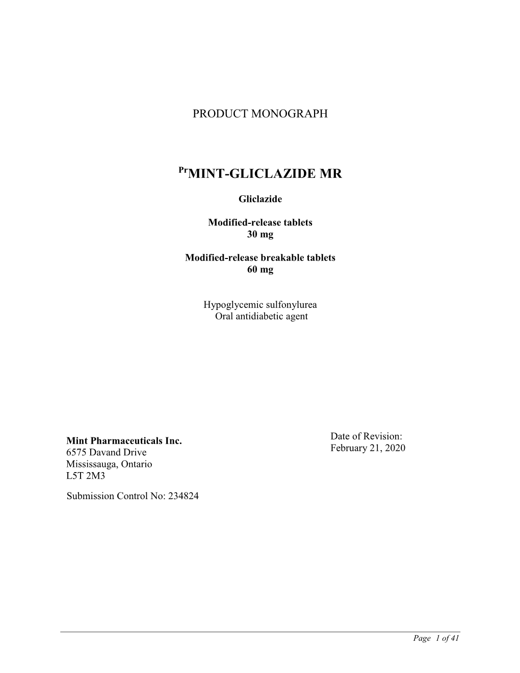 Prmint-GLICLAZIDE MR