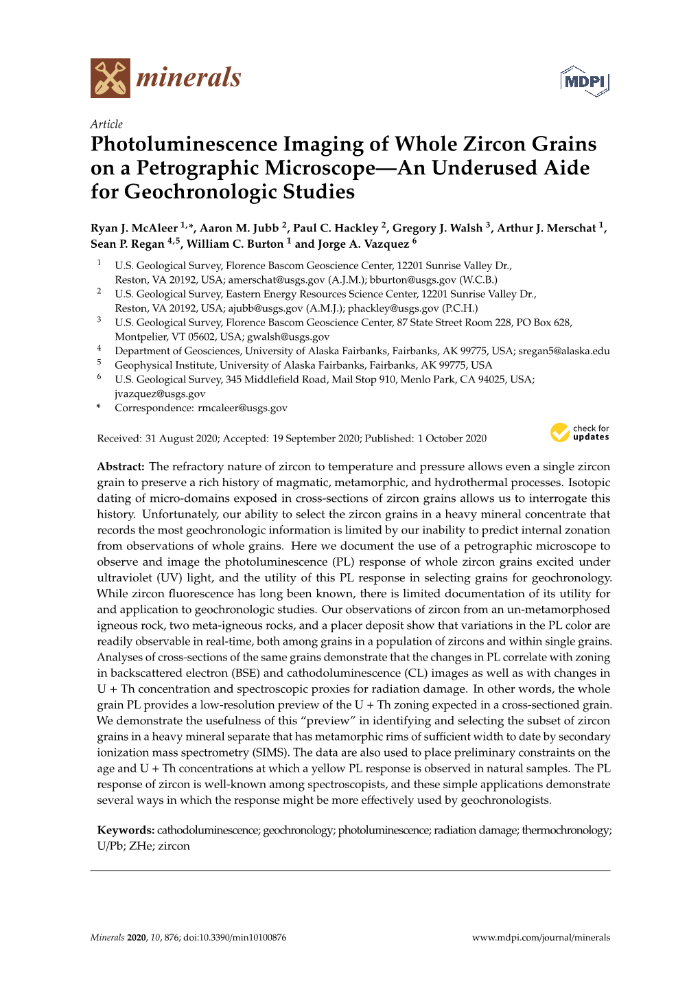 Photoluminescence Imaging of Whole Zircon Grains on a Petrographic Microscope—An Underused Aide for Geochronologic Studies