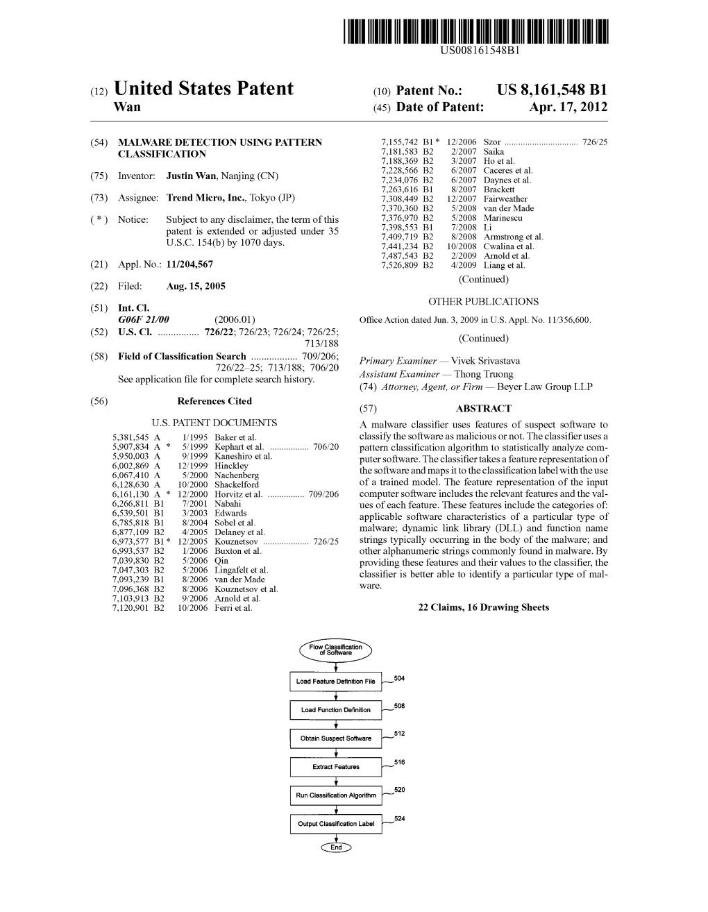 (12) United States Patent (10) Patent No.: US 8,161,548 B1 Wan (45) Date of Patent: Apr