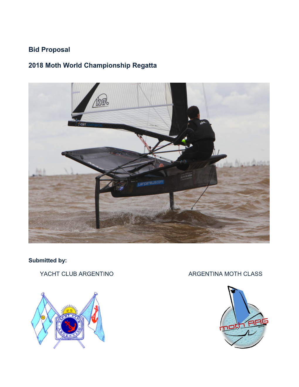 Bid Proposal 2018 Moth World Championship Regatta