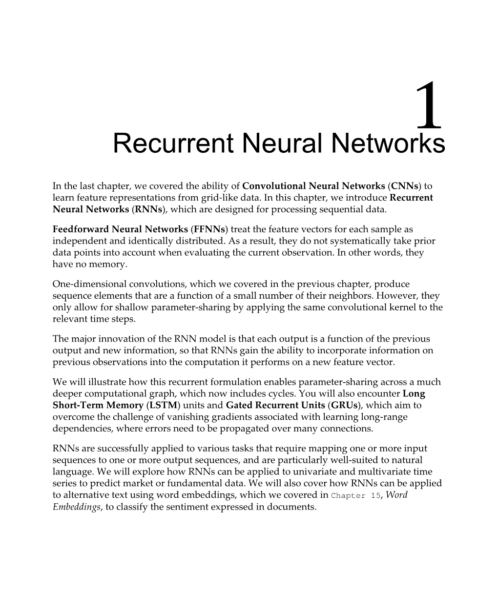 Recurrent Neural Networks1
