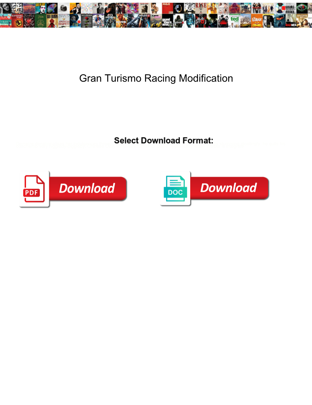 Gran Turismo Racing Modification
