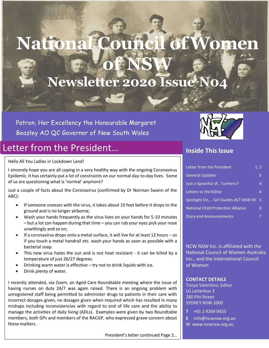 National Council of Women of NSW Newsletter 2020 Issue N04