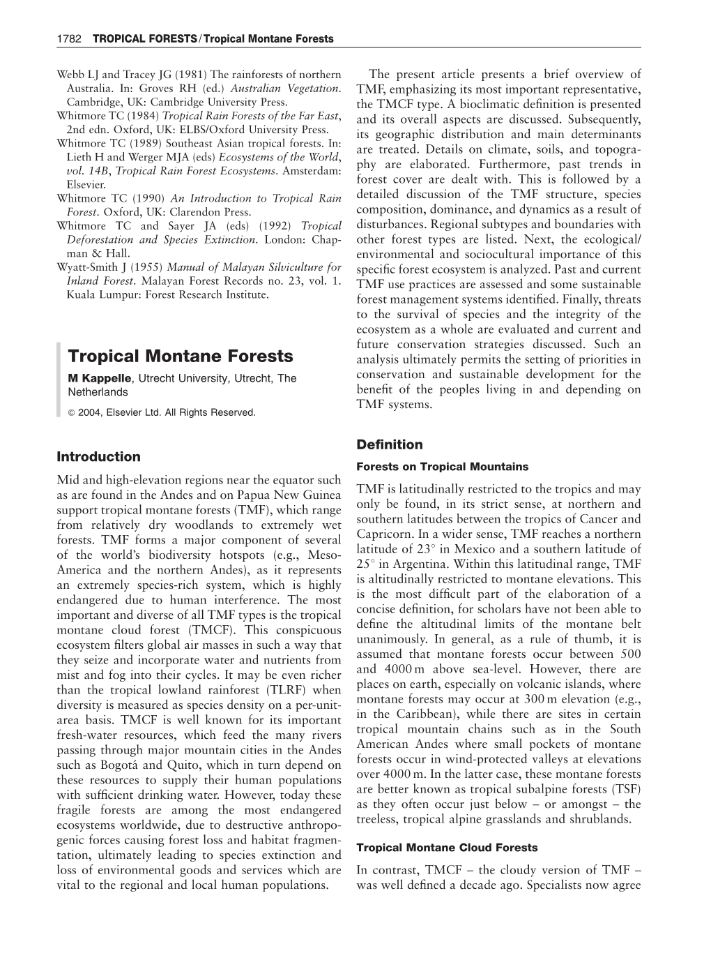 Tropical Montane Forests