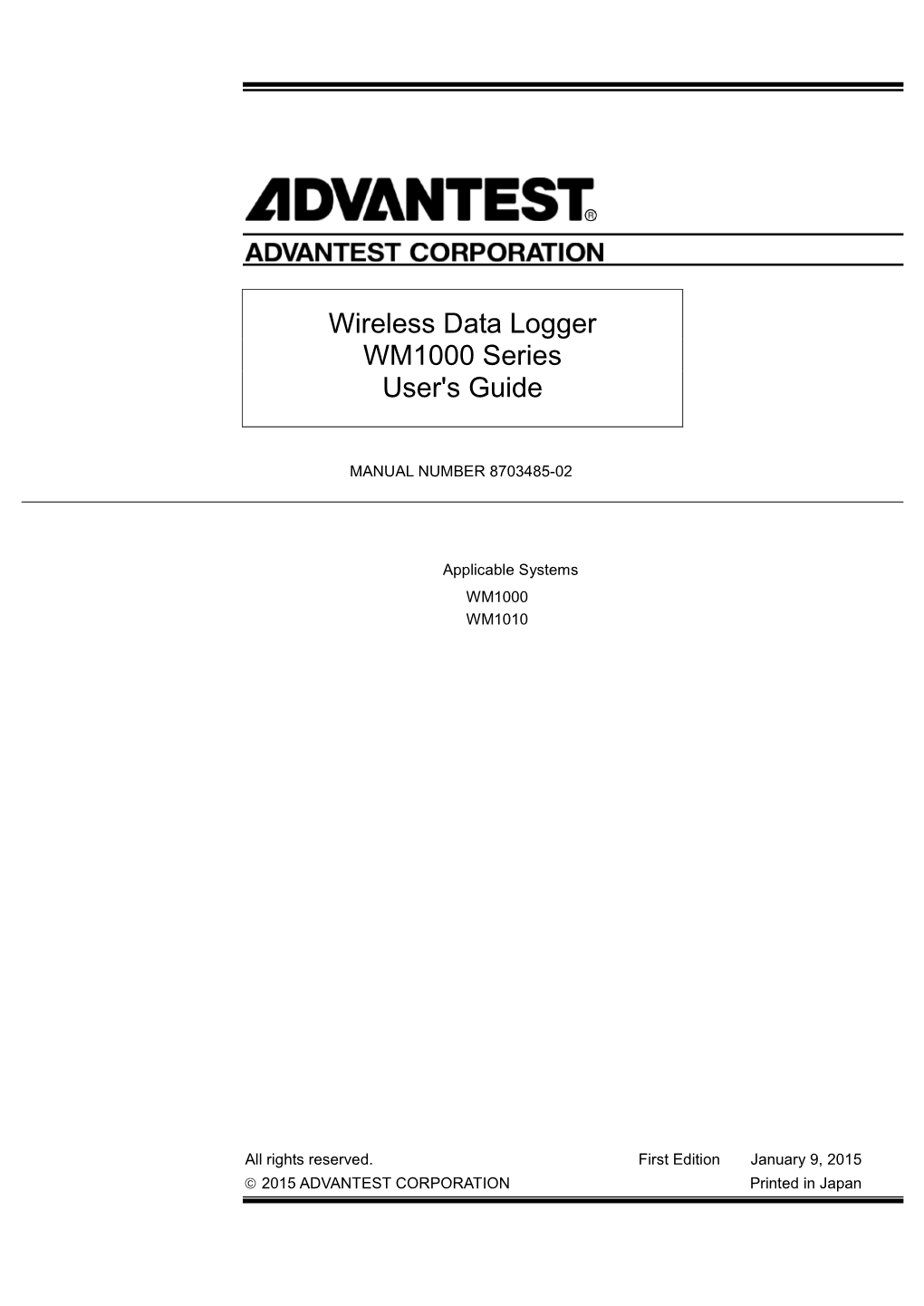 Wireless Data Logger WM1000 Series User's Guide