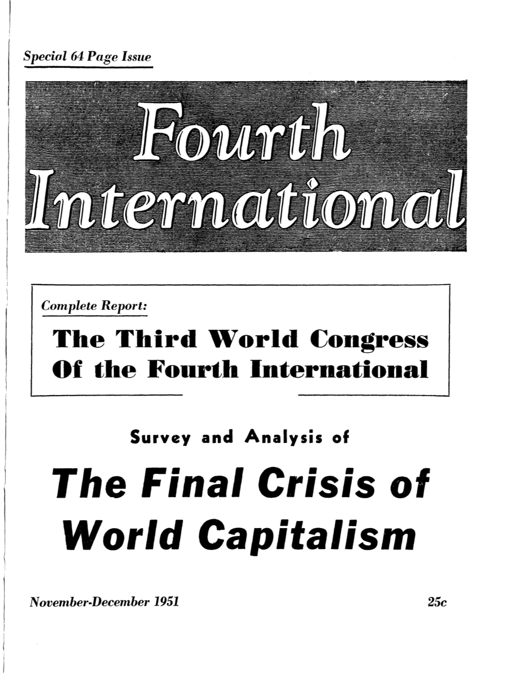 The Third World Congress of the Fourth International