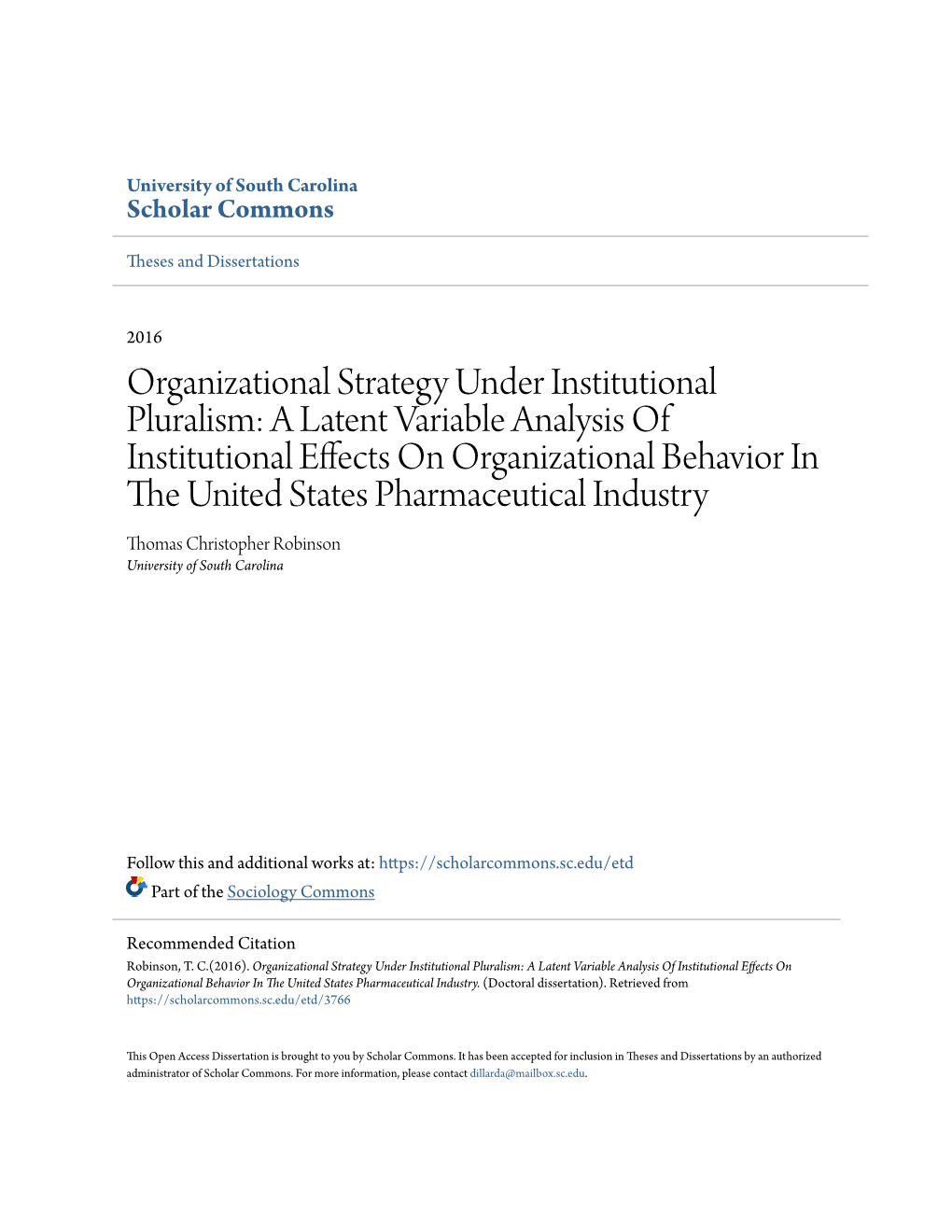 Organizational Strategy Under Institutional Pluralism